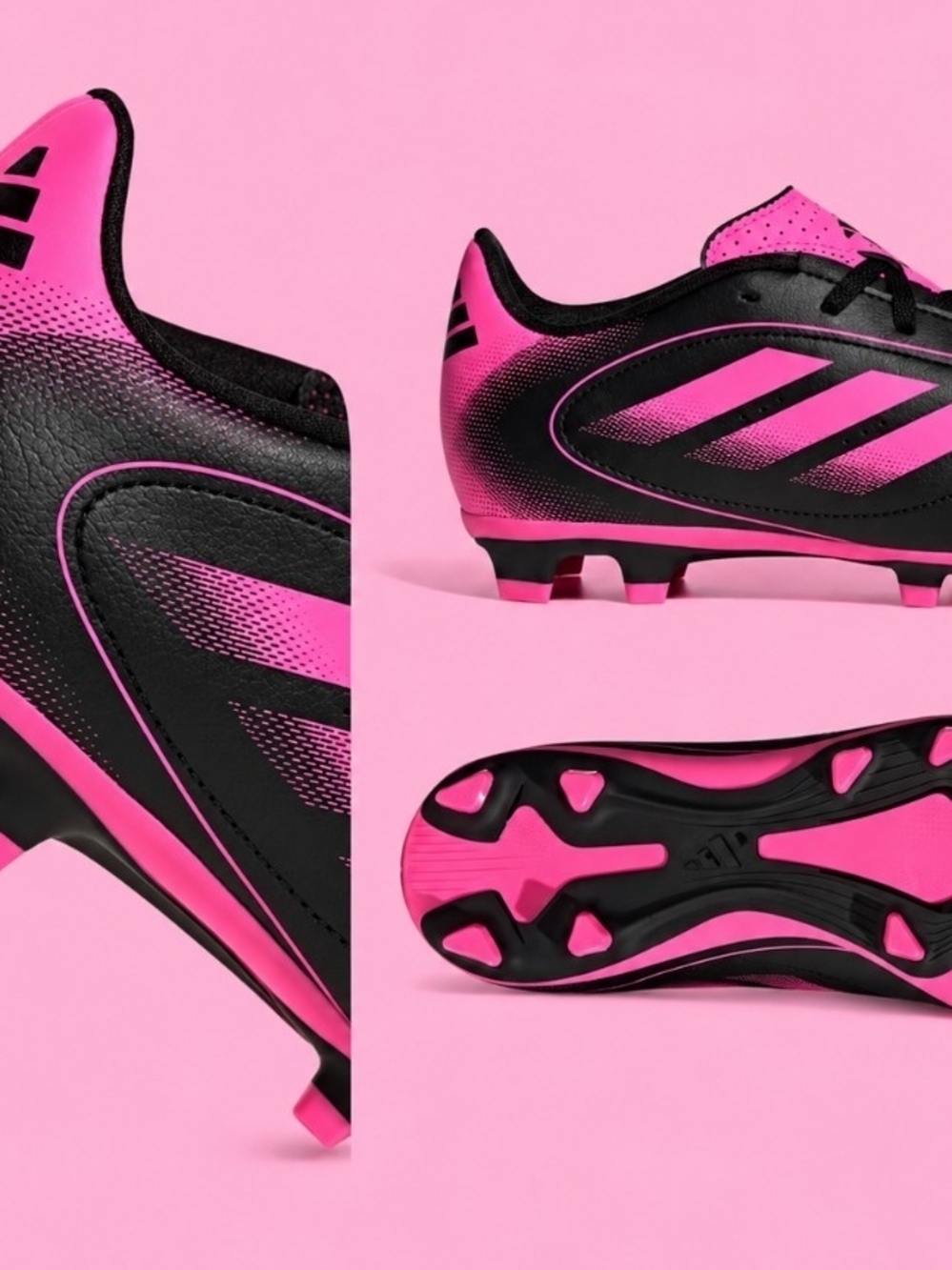 adidas Size 3Y Hot Pink & Black Soccer Cleats